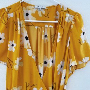 BRAND NEW! Madewell Puff-Sleeve Wrap Midi Dress